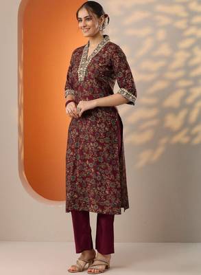 Women floral printed kurta with trouser & dupatta 3