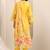 Floral embroidered regular thread work v-neck kurta with trousers & dupatta