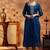 Floral embroidered round neck zari pure silk kurta