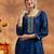 Floral embroidered round neck zari pure silk kurta