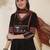 Ethnic motifs printed v-neck mirror work a-line kurta with palazzos & dupatta