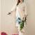 Women floral embroidered regular thread work pure cotton kurta with palazzos
