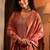 Ethnic motifs embroidered panelled thread work kurta with palazzos & dupatta