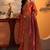 Woven design printed thread work straight kurta with harem pants & dupatta