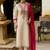 Ethnic motifs embroidered v-neck mirror work kurta with trousers & dupatta