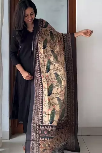 Women ethnic motifs regular kurta with trousers & with dupatta