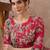 Women floral printed pleated pure cotton kurta with trousers
