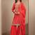 Women ethnic motifs printed regular thread work kurta with sharara & with dupatta