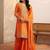 Women bandhani printed regular gotta patti kurta with sharara & with dupatta