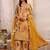 Women ethnic motifs printed regular thread work kurta with palazzos & with dupatta
