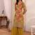 Women floral printed regular thread work kurta with sharara & with dupatta