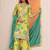 Women floral printed regular thread work kurta with palazzos & with dupatta