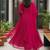 Women ethnic motifs printed panelled thread work kurta with trousers & with dupatta