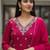 Women ethnic motifs printed panelled thread work kurta with trousers & with dupatta