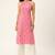 Women woven legacy striped pure cotton halter neck kurta