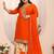 Libas orange embroidered chinon straight suit set with dupatta