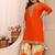 Libas orange embroidered chinon straight suit set with dupatta