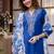 Women ethnic motifs embroidered regular thread work kurta with patiala & with dupatta