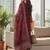 Women ethnic motifs printed regular thread work chanderi silk kurta with trousers & with dupatta