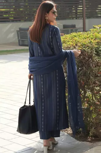 Women ethnic motifs printed regular kurta with palazzos & with dupatta