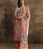 Women floral printed regular kurta with trousers & with dupatta