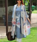 Women printed regular kurta with palazzos & with dupatta