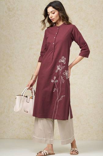 Women pure cotton kurta with trousers