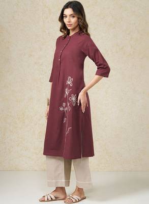 Women pure cotton kurta with trousers 3