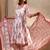 Pink floral printed cotton a-line suit set with dupatta