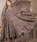 Women floral printed regular pure cotton kurta with palazzos & with dupatta