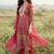 Women ethnic motifs printed regular gotta patti chanderi silk kurta with trousers & with dupatta