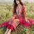 Women ethnic motifs printed regular gotta patti chanderi silk kurta with trousers & with dupatta