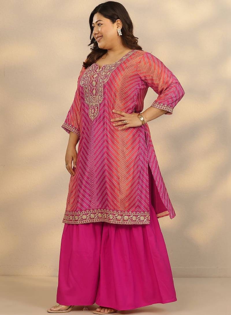 Women ethnic motifs printed regular kurta with sharara & with dupatta