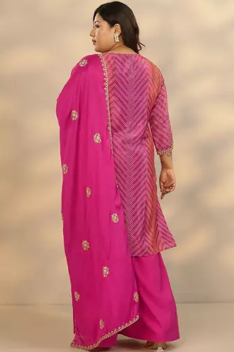 Women ethnic motifs printed regular kurta with sharara & with dupatta