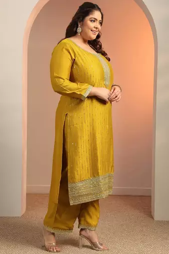 Women ethnic motifs embroidered regular sequinned kurta with trousers & with dupatta