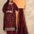 Women floral embroidered regular thread work kurta with trousers & with dupatta