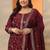 Women floral embroidered regular thread work kurta with trousers & with dupatta