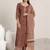 Women floral printed regular sequinned kurta with palazzos & with dupatta