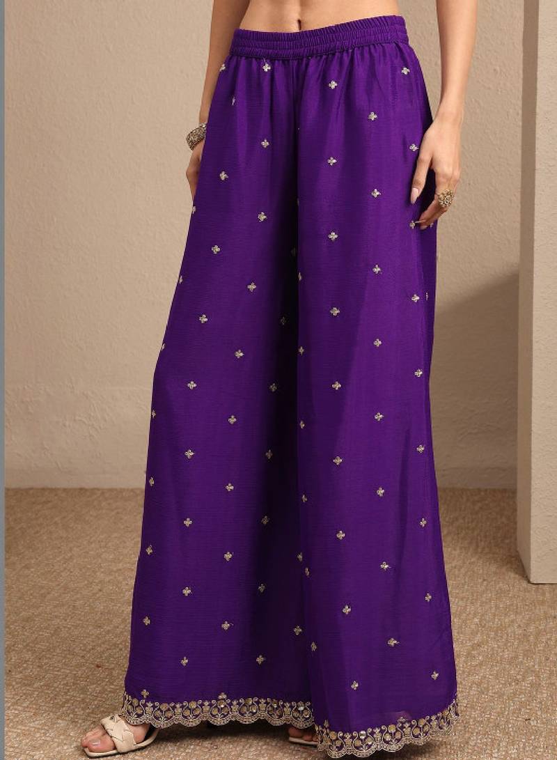 Women ethnic motifs embroidered regular kurta with palazzos & with dupatta