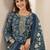 Women floral printed regular mirror work kurta with trousers & with dupatta