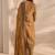 Mustard ajrakh printed cotton a-line suit set with dupatta