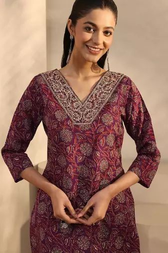 Women floral printed regular kurta with trousers & with dupatta