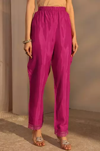 Women floral embroidered regular kurta with trousers & with dupatta