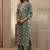 Women floral printed regular thread work kurta with trousers & with dupatta