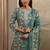 Women floral printed regular thread work kurta with trousers & with dupatta