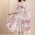 Women floral printed tiered kurta with trousers & with dupatta