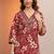 Women floral printed regular thread work kurta with trousers & with dupatta