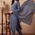 Women ethnic motifs embroidered regular mirror work pure cotton kurta with trousers & with dupatta