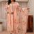 Libas plus size peach floral schiffli embroidered cotton suit set