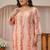 Libas plus size peach floral schiffli embroidered cotton suit set